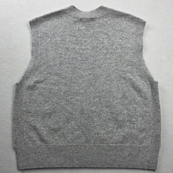 Quince Mongolian Cashmere Shrunken Sweater Vest Heather Grey Large L - Picture 3 of 6